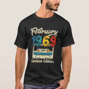 Camiseta Retro Fevereiro De 1969 Cassette Tape 53Rd Birthda