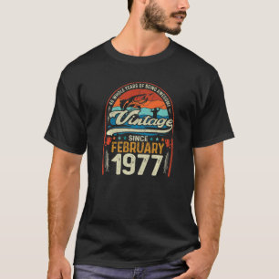 Camiseta Retro Fevereiro De 1977 46 Anos De Pesca 46.º Nasc