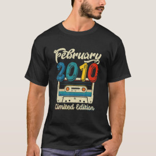 Camiseta Retro Fevereiro De 2010 Cassette Tape 12 Birthday