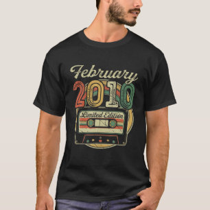 Camiseta Retro Fevereiro De 2010 Cassette Tape 12 Birthday