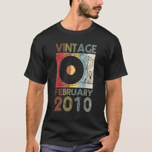 Camiseta Retro Fevereiro De 2010 T 12 Aniversário De 12 Ano