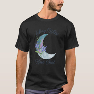 Camiseta Retro Fica Selvagem Filha da Lua Floral Hippie Boh