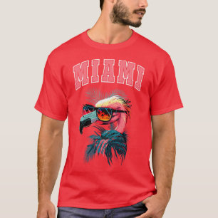 Camiseta Retro Flamingo Men Mulheres Crianças Engraçadas Pr