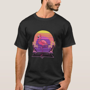 Camiseta Retro Flamingo Sunset Pop Art Design