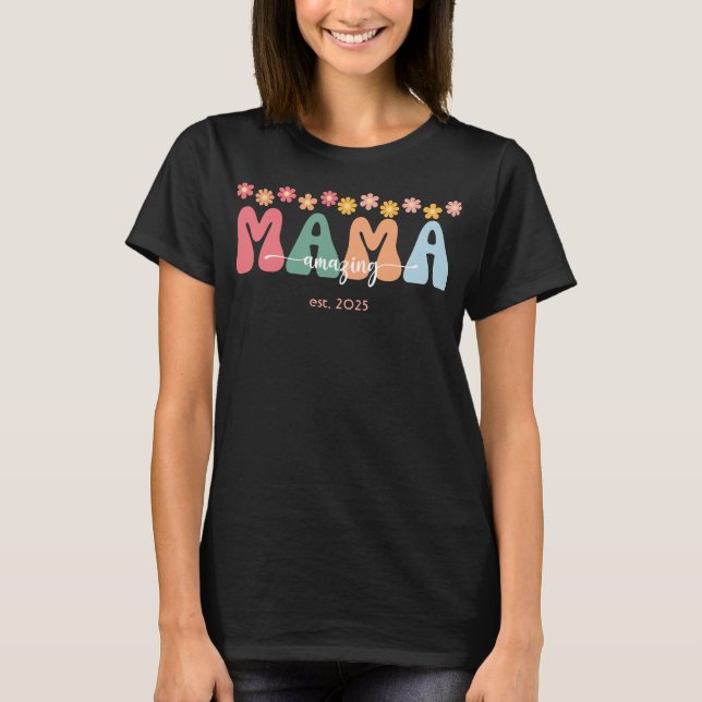 Camiseta Retro Floral Boho Incrível Mama (Frente)