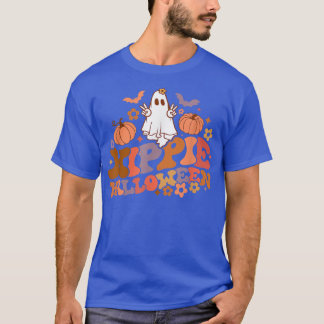 Camiseta Retro Floral Hippie Halloween Ghost Pumpkin Spooky