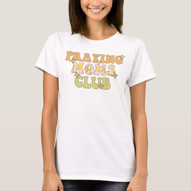 Camiseta Retro Floral Retro Mães Club (Frente)