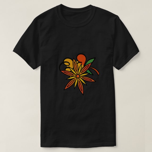 Camiseta Retro Floral T-Shirt (Frente do Design)