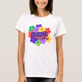 Camiseta Retro Flower Power 60s 70s Floral Slogan T-Shirt
