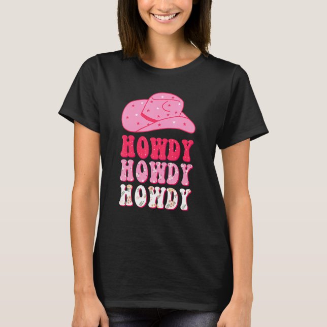 Camiseta Retro Flowers Howdy Rodeo Western Country Southern (Frente)