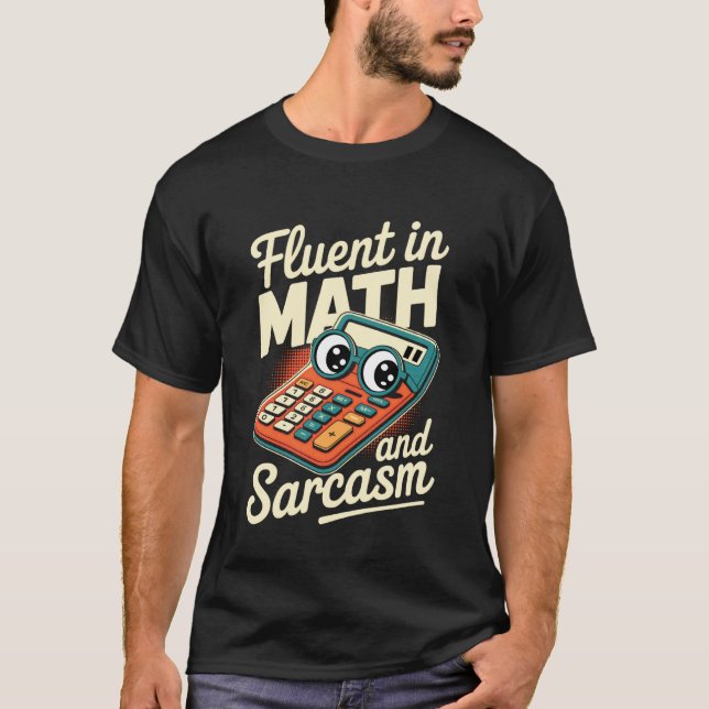 Camiseta Retrô Fluente em Matemática e Sarcasmo Professor D (Frente)