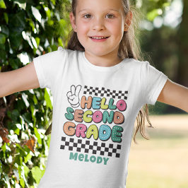 Camiseta retro fofa de volta à escola segunda séri