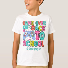 Camiseta retrô fofo de volta para garotos gamers