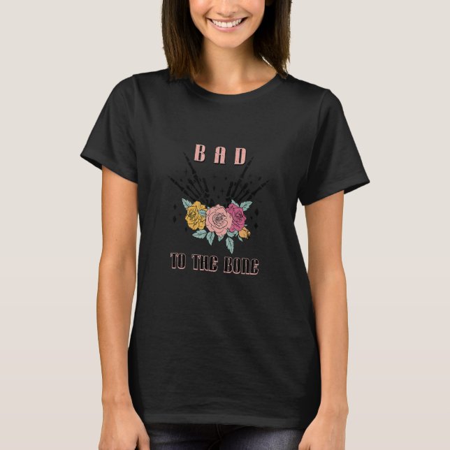 Camiseta Retro fofo ruim para o Design ósseo (Frente)