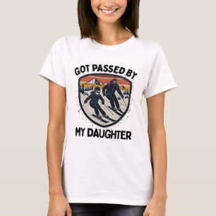 Camiseta Retro Foi Derrubado Por Minha Filha Esquiando, Pai