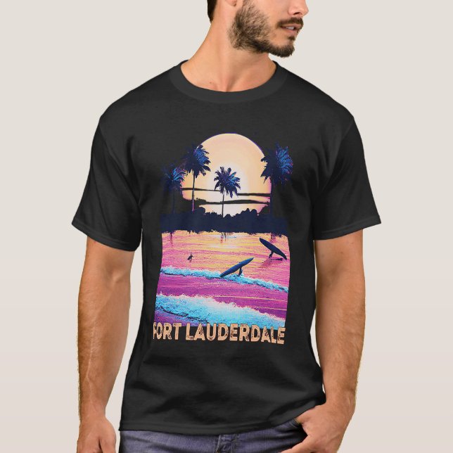 Camiseta Retro Fort Lauderdale Florida Souvenir Surf (Frente)