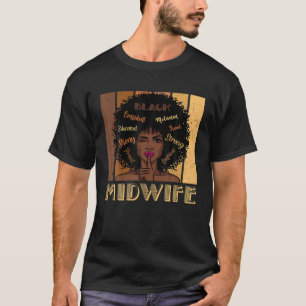Camiseta Retro Forte Parteira Negra História Negra Mês Depo