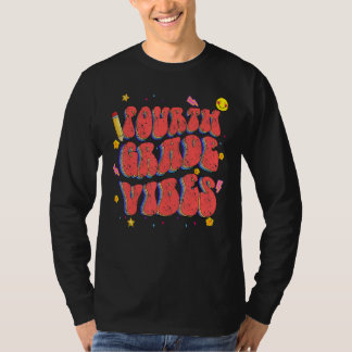 Camiseta Retro Fourth Grade Vibes Back To School 4th Grade 