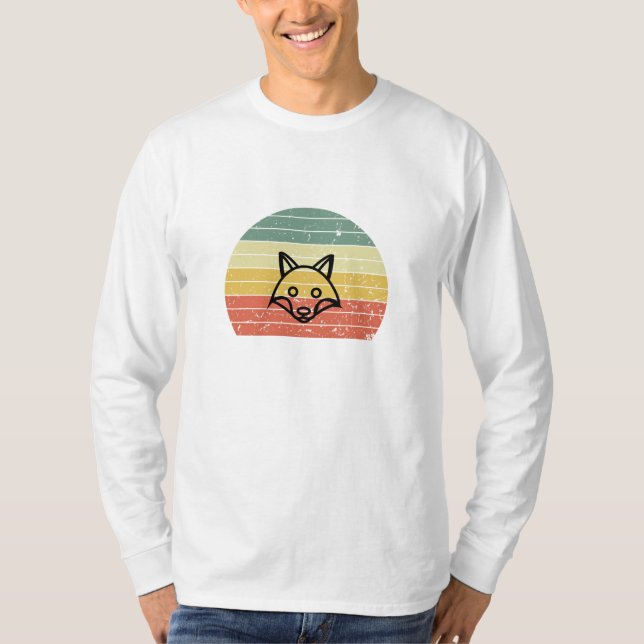 Camiseta Retro Fox Sunset Aesthetic Vintage (Frente)