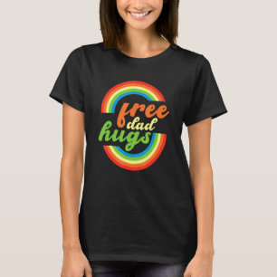 Camiseta Retro Free Pai Hugs Lgbt Mês Para Homens Mulheres
