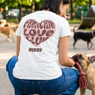 Camiseta Retro Frenchie Love Club Nome de Cachorro