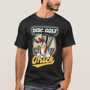 Camiseta Retro Frisbee Player Mulheres Pintinho de Golfe em