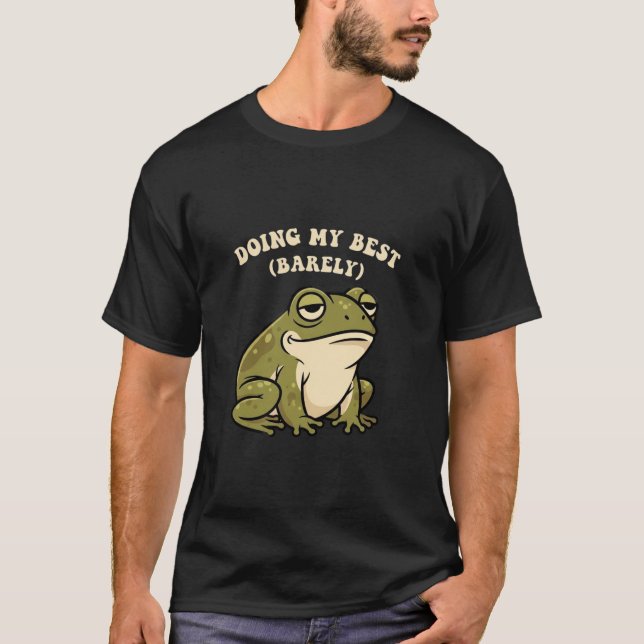 Camiseta Retro Frog Barely Trying Men’s Graphic T-Shirt (Frente)