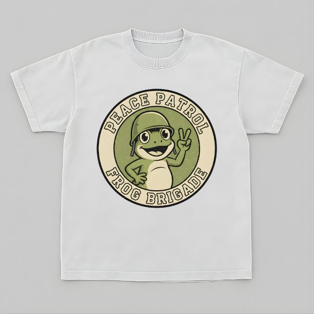Camiseta Retro Frog Mascot Tee – Peace Patrol Design (Criador carregado)