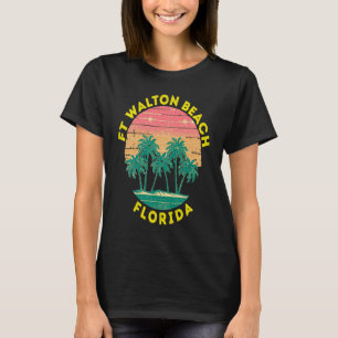 Camiseta Retro Ft Walton Praia Vacinação Souvenir Palm Tree