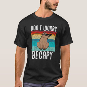 Camiseta Retro Funny Capybara Não Se Preocupe De Ser Capy P