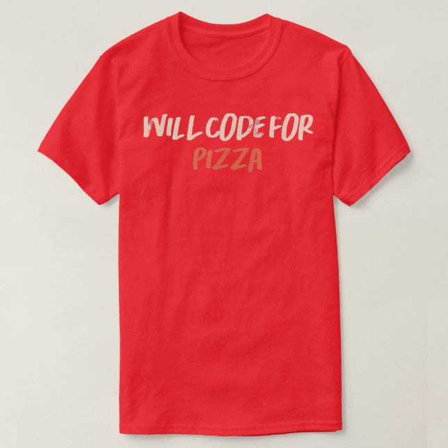 Camiseta Retro Funny Colorido Codificará Para Pizza Sar (Frente do Design)