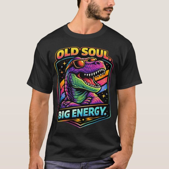 Camiseta Retro Funny Dino Personality Graphic Tee (Frente)