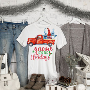 Camiseta Retro Funny Gnome para o Natal das Férias