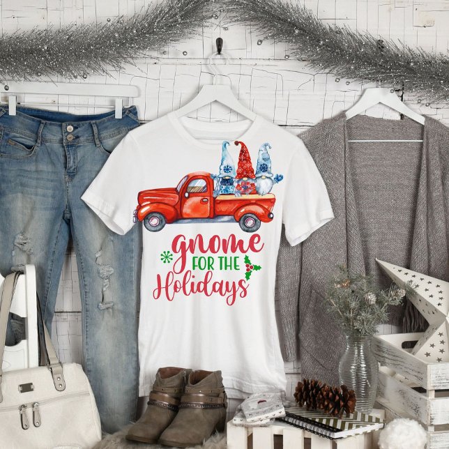 Camiseta Retro Funny Gnome para o Natal das Férias (Criador carregado)