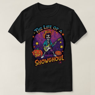 Camiseta Retro Funny Skeleton Guitar Design de Halloween