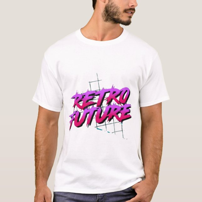 Camiseta "Retro Future - Bold Neon Typography with 80s Aest (Frente)