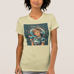 Camiseta Retro Futurista Garota Astro Tempo de Martini