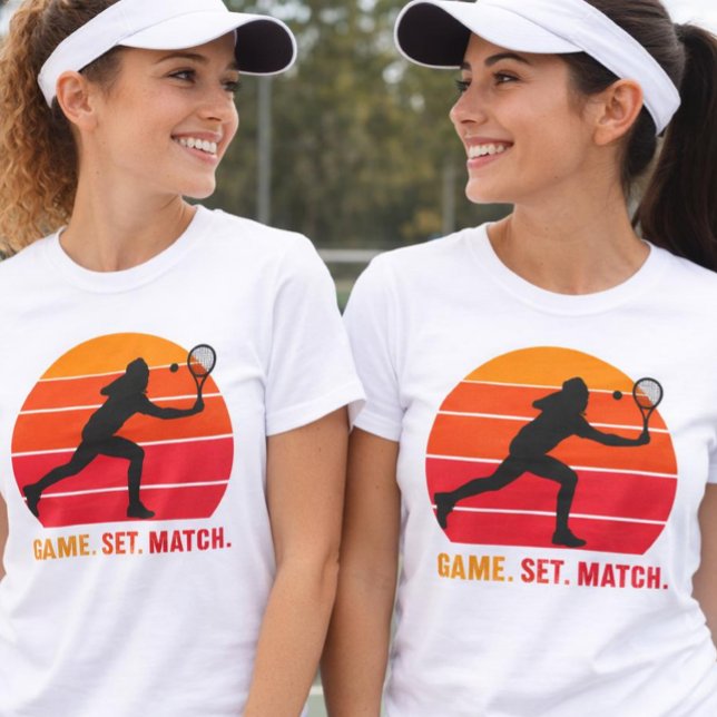 Camiseta Retro Game Set Match Tennis Shirt (Criador carregado)