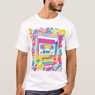 Camiseta Retro Gamer Cassette Tee - Jogo Vaporwave de 80s