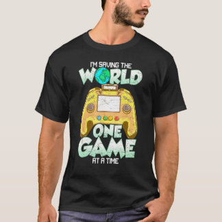 Camiseta Retro Gamer Estou Salvando O Jogo Mundial Um De Ca