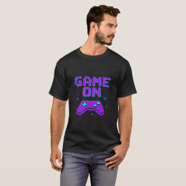 Camiseta Retro Gamer Game On Neon Pixel Art