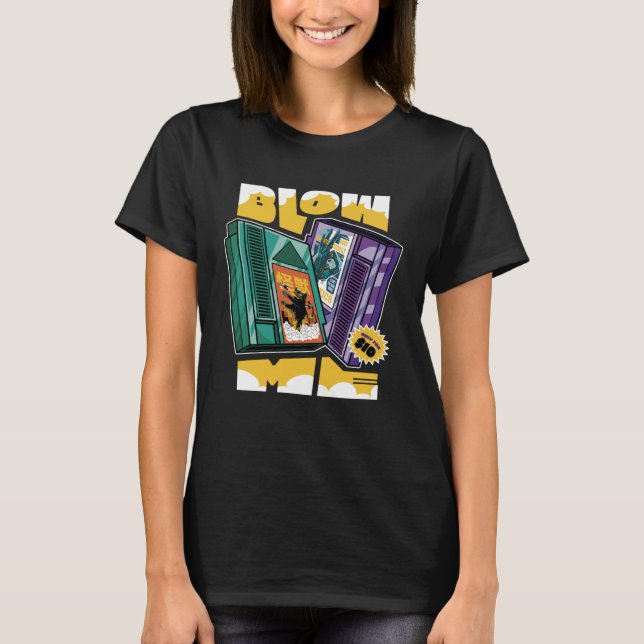 Camiseta Retro Gamer me sopra Humor no cartucho de jogos (Frente)