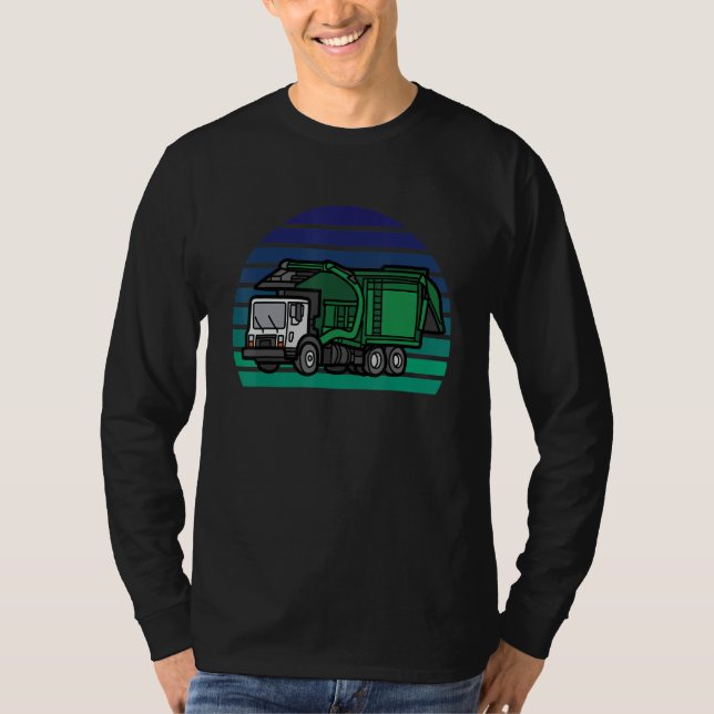 Camiseta Retro Garbage Truck  Dump Trash Collector Recyclin (Frente)