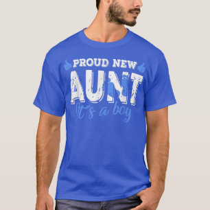 Camiseta Retro Gender Reveal Proud New Aunt It's A Boy