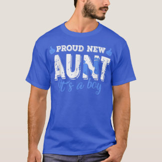 Camiseta Retro Gender Reveal Proud New Aunt It's A Boy