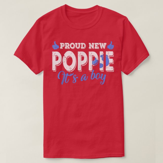 Camiseta Retro Gender Reveal Proud New Poppie It's A Boy  (Frente do Design)
