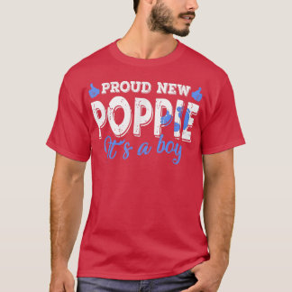Camiseta Retro Gender Reveal Proud New Poppie It's A Boy 