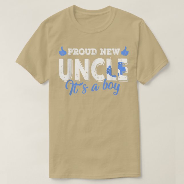Camiseta Retro Gender Reveal Proud New Uncle It's A Boy  (Frente do Design)