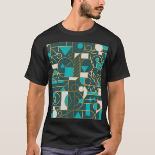 Camiseta Retro Geométrico: Trabalho de arte minimalista.