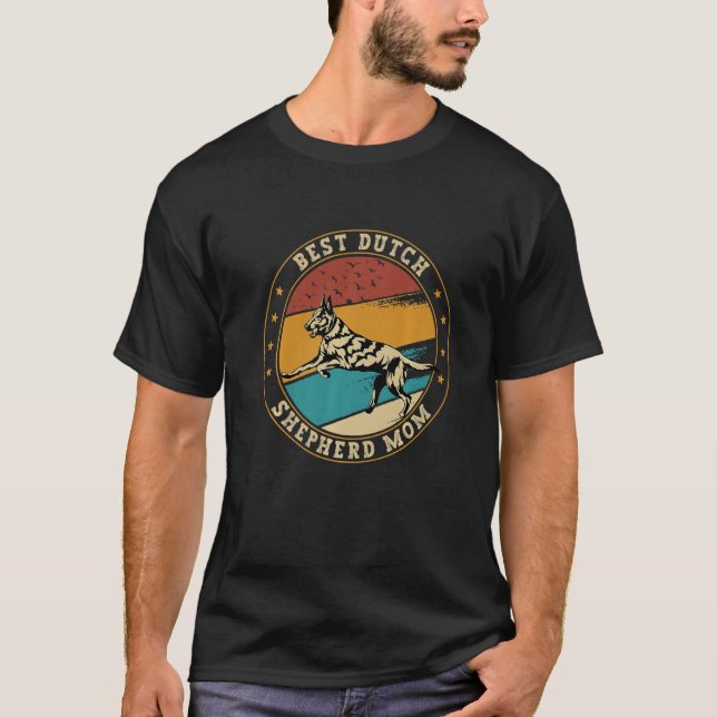 Camiseta Retro German Shepherd Mom Dog Mother Dutch Shepard (Frente)